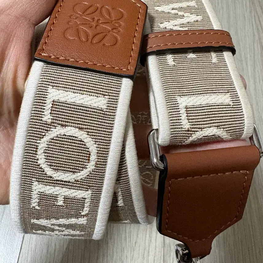 （新商品級）ロエベ（LOEWE）バッグストラップブラウンキャンバス