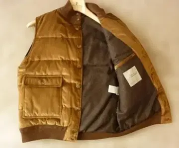 새상품 이탈리아제 레어 Valstar 벨벳 실크 혼방 다운 베스트 50