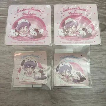 단간론파 산리오 WEB 복권 사이하라 슈이치 코스터 스티커 4종