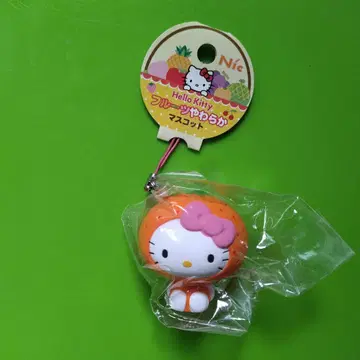 산리오 헬로키티 마스코트 오렌지 후르츠 말랑 마스코트 미사용