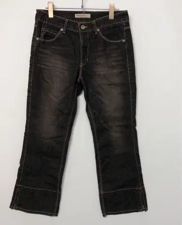 Y2K 헤이세이 그런지 락 구제 의류 밑단 지퍼 부츠컷 데님 팬츠