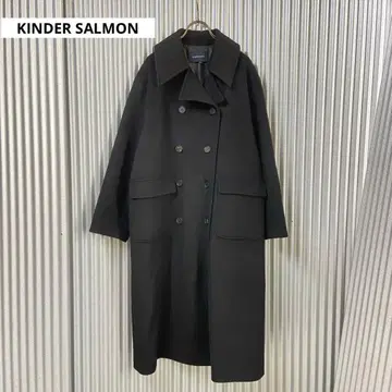 새상품급 KINDER SALMON 킨더살몬 코트 캐시미어 혼방
