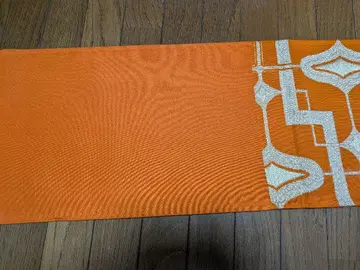 기모노, 대중연극, 무용 오렌지 기하학 패턴 후쿠로 오비