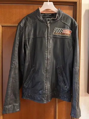Harley-Davidson 블랙 가죽 라이딩 자켓