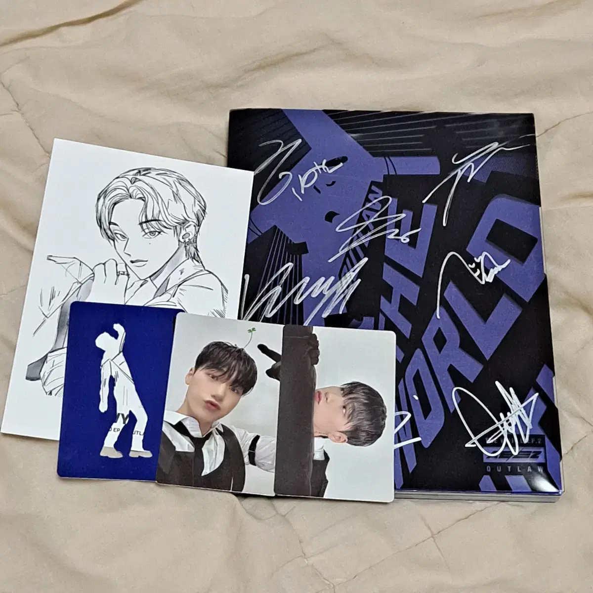 Ateez Choi San San Riternity Event Sign Sign Polaroid on Bunjang