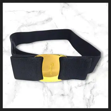 [ 레어 새상품급 ] Ferragamo 바라 리본 벨트 네이비