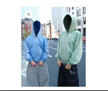 Belvet Distressed Pigment Zip Hoodie 블루