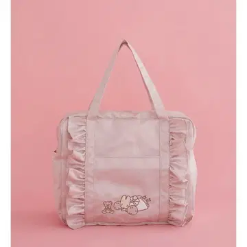 메종 드 플뢰르 마롱 크림 새틴 프릴 캐리온 백