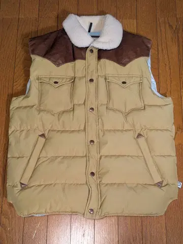 Penfield 펜필드 다운 베스트 L 사이즈 가죽 절개 보아 옷깃