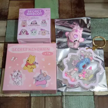 시크릿 키체인 마스코트 스티치 디즈니 키링 벚꽃