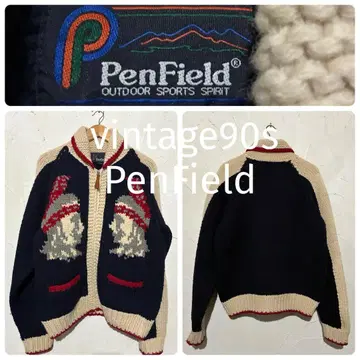 빈티지 90s L 펜필드 카우친 로우게이지 스웨터 니트