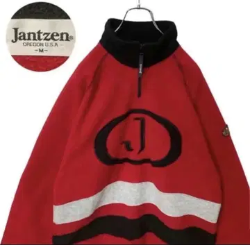 굿 디자인 jantzen 빅 로고 하프 지퍼 플리스 풀오버 빅 사이즈