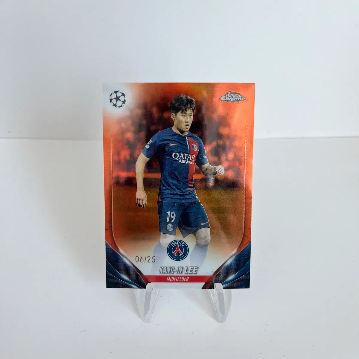탑스 크롬 PSG 이강인 25한정 오렌지 카드