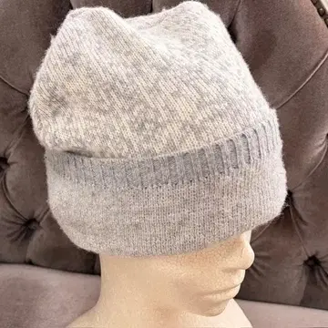 새상품급 루시앙페라피네 니트캡 캐시미어&울 그레이 화이트 이태리제