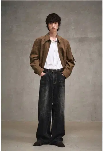 LMOOD 빅 보이 와이드 데님