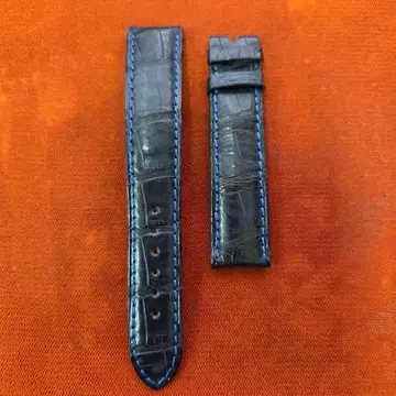 다니엘 장 리샤르 크로커다일 패턴 가죽 벨트 / 블루 계열