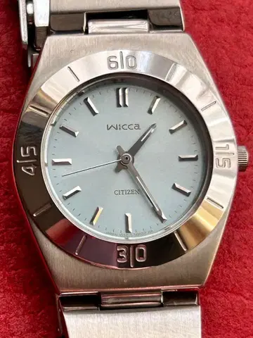 시티즌 Wicca 쿼츠 아이스 블루 다이얼 새상품 배터리 교체 완료