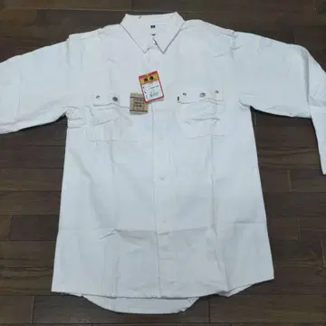 도라이치 셔츠 L 사이즈 면 100% 화이트 컬러 두꺼운 원단