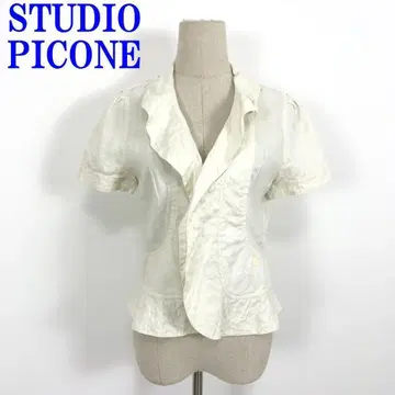 스튜디오 피코네 반팔 자켓 베이지 린넨 100% 38 C3347