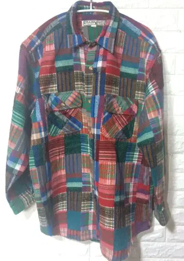 AMERICAN TASTE 크레이지 패턴 체크 플란넬 셔츠 사이즈 L