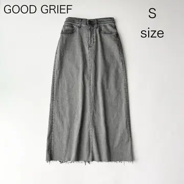3296 [ 새상품급 ] 굿그리프 롱 스커트 블랙 데님 스트레치 S