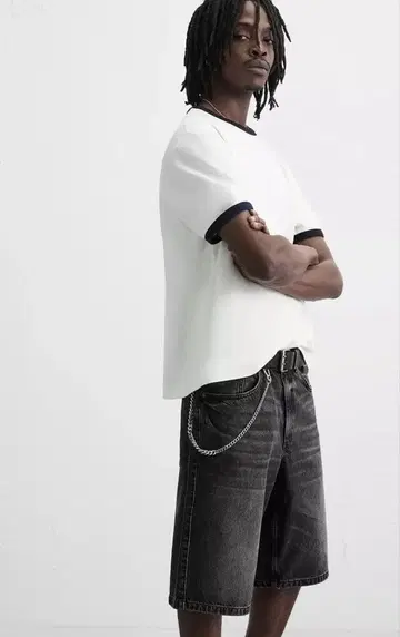 [ 한정 가격 ] ZARA 버뮤다 데님 배기 쇼츠 EU40 블랙