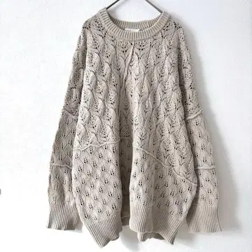 센스 오브 플레이스 레이스 편직 봄 니트 베이지