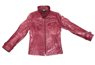 A.S.M 천연 가죽 가죽 자켓 핑크 레어 컬러 개성파 모드 Y2K