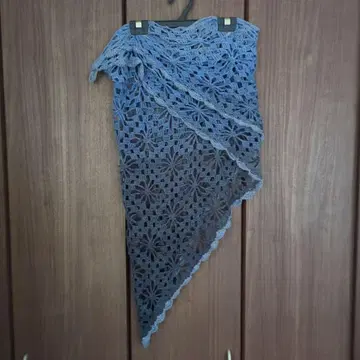 핸드메이드 레이스 뜨개질 삼각형 숄 파란색 계열 발레 요가 필라테스 워머