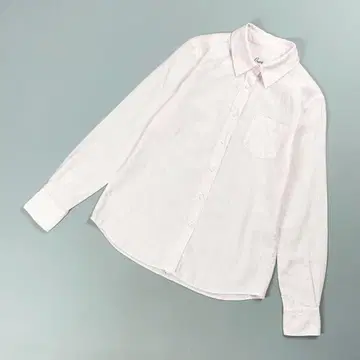 새상품급 Orian 스트라이프 긴팔 셔츠 마 혼방 핑크 40*GD285