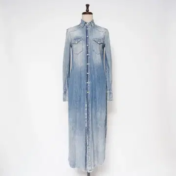 R13 데님 슬릿 롱 원피스 색스 블루 사이즈 XS*CD1358