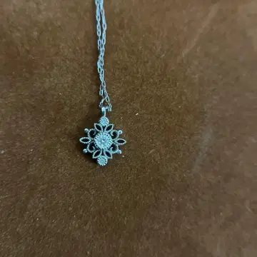 태양 모티브 다이아 플라티나 목걸이