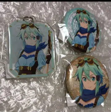 최애찬가 소드 아트 온라인 아크릴 키링 캔뱃지 시논