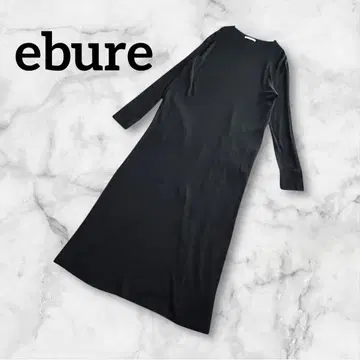 ebure 에부르 울 소프트 골지 크루넥 플레어 원피스 맥시 길이