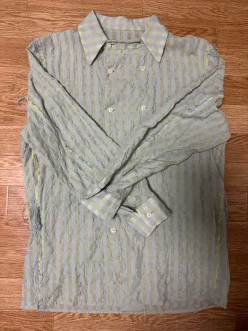 정가 38,500엔 TOZAOU Cock Lining Shirt Blue