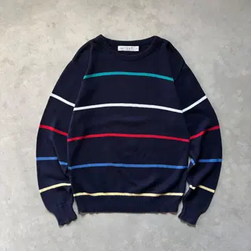 얀센 보더 니트 미국제 코튼 니트