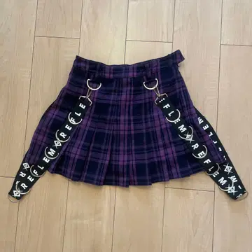 REFLEM 퍼플 체크 미니 스커트 프리 사이즈