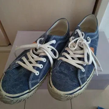 스핑글무브 캔버스 스니커즈 S 24.5cm 인디고 워시 가공