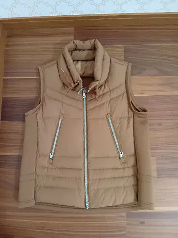 미사용품 Designaera 디자인아에라 다운 베스트 카멜색 38