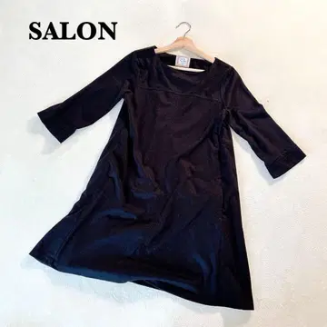 살롱 픽시 하트 튜닉 원피스 M 블랙 7부 소매 무릎 기장