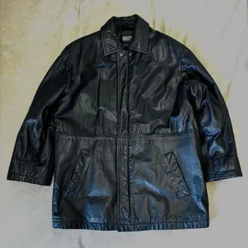 90s DURANTE 소가죽 가죽 카 코트 M