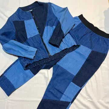 크레센트 패치워크 데님 셋업