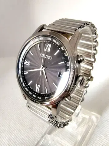 [전파 솔라, 레어, 벨트 새상품] 세이코 브라이츠 월드 타임