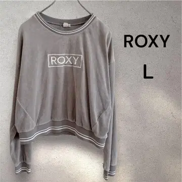 새상품급 [ ROXY ] 로고 자수 크롭 맨투맨 그레이 L