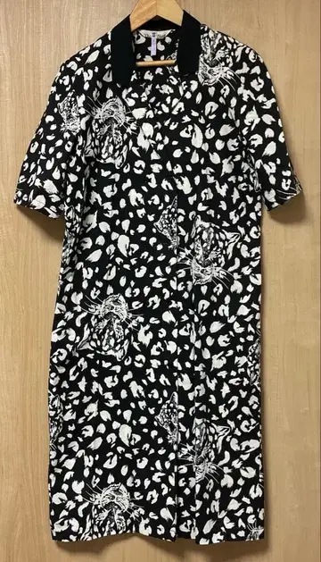 레트로 올 패턴 원피스 블랙 80s 90s 쇼와