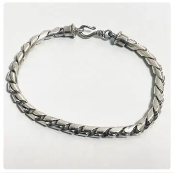 실버 925 스웨지 체인 디자인 후크 팔찌