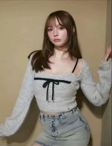 andmary Natalie 리본 세트 그레이