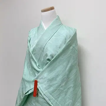 이로무지 유수 사야가타 사슴 무늬 그린 기모노 081t