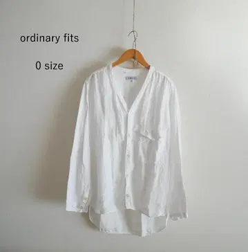 ordinary fits 화이트 린넨 노카라 셔츠 0 사이즈