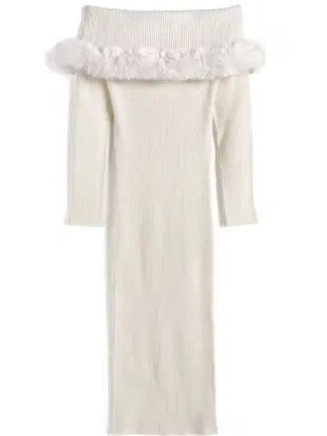 퍼 오프숄더 니트 원피스[tw1246]